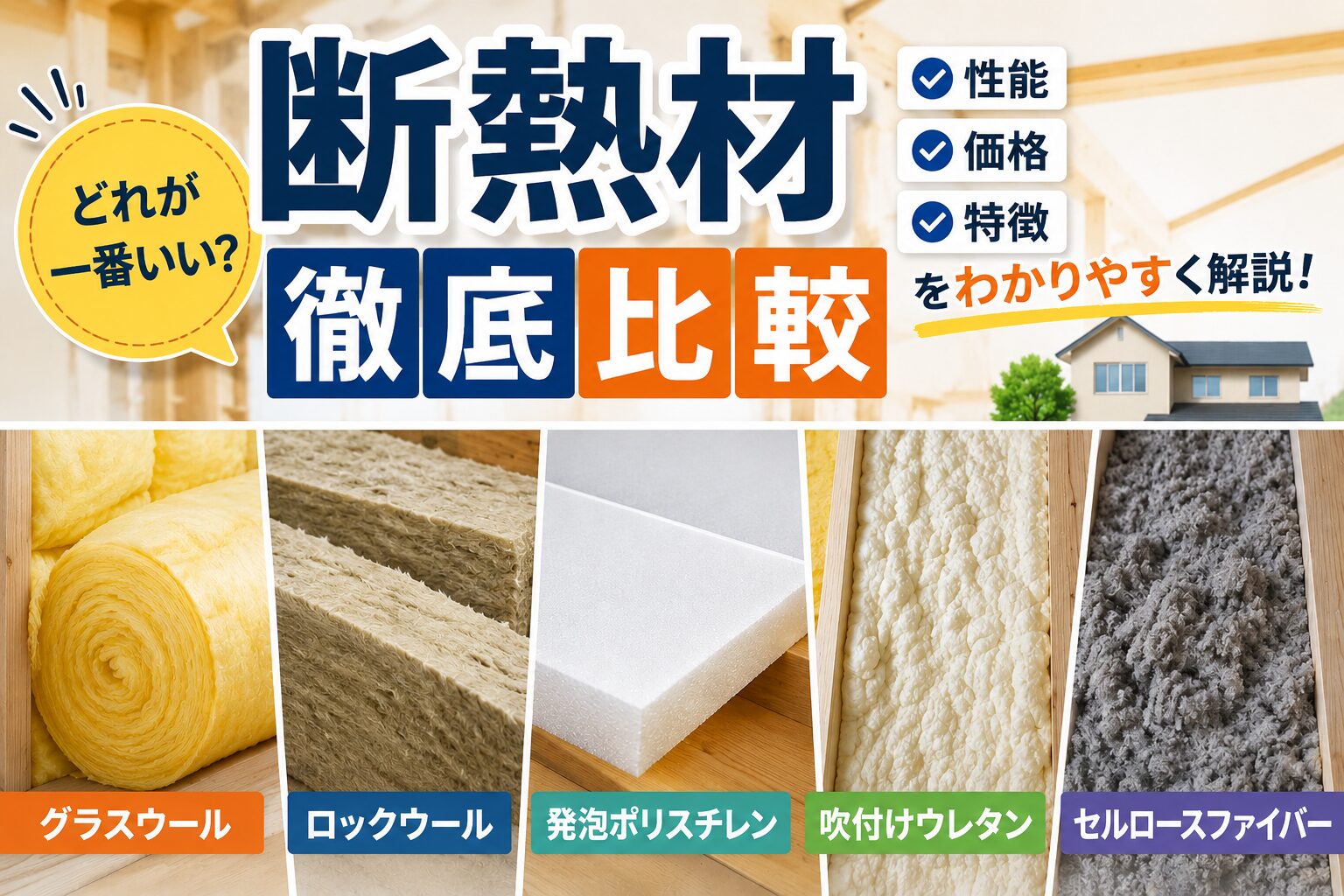 断熱材の種類を比較してみた | 断熱を考える部屋